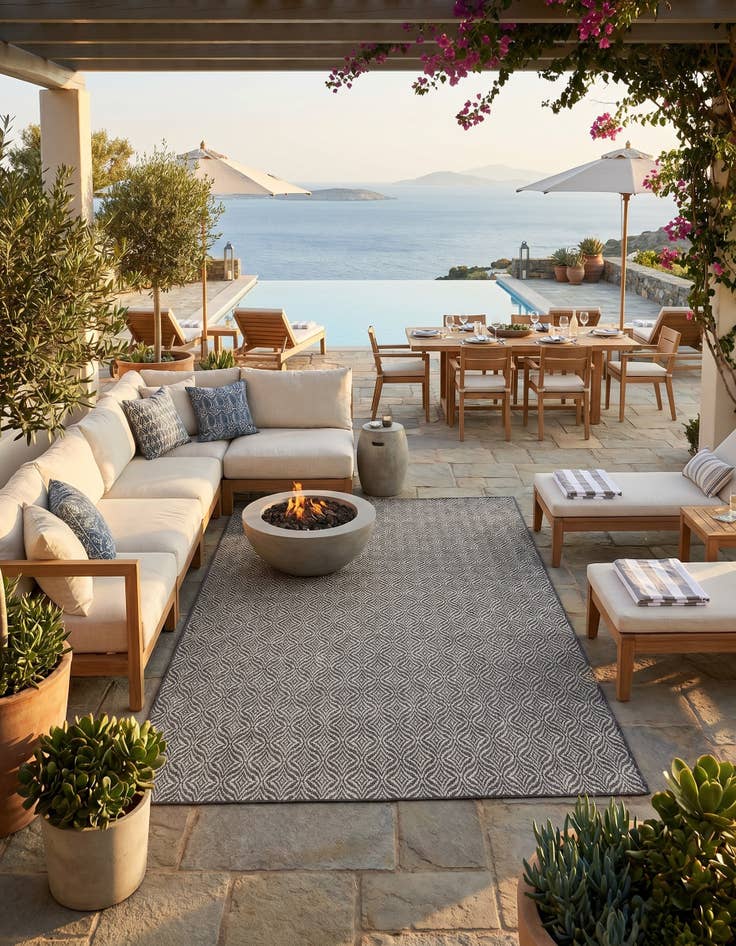 Detail image of 6' x 9' Easy-Clean Lattice Indoor / Outdoor Rug