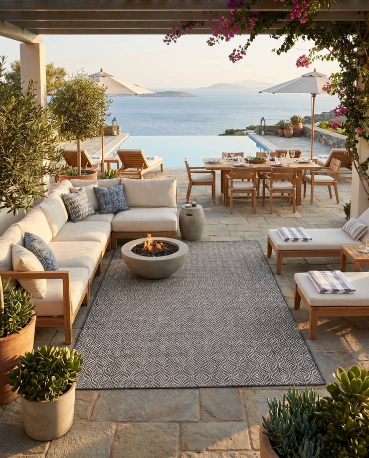Detail image of 6' x 9' Easy-Clean Trellis Indoor / Outdoor Rug