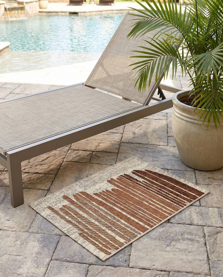 Detail image of 2' x 3' Easy-Clean Modern Indoor / Outdoor Rug