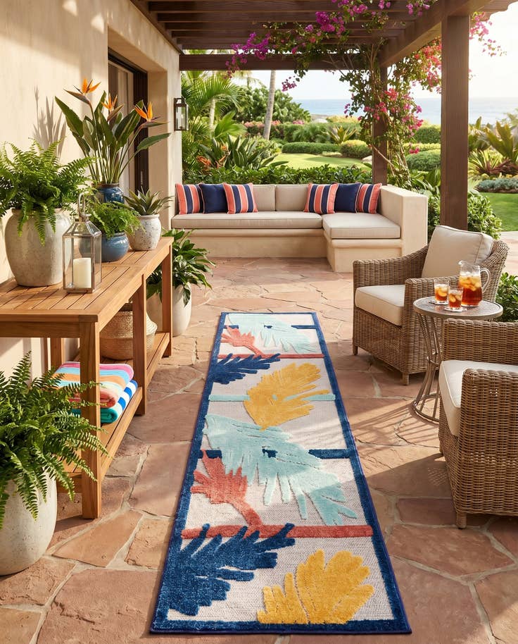 Detail image of 2' x 10' Easy-Clean Belize Indoor / Outdoor Runner Rug