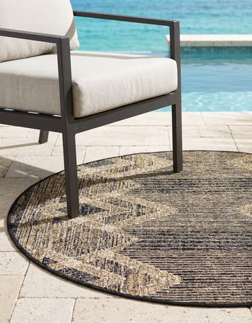 3' x 3' Easy-Clean Modern Indoor / Outdoor Round Rug