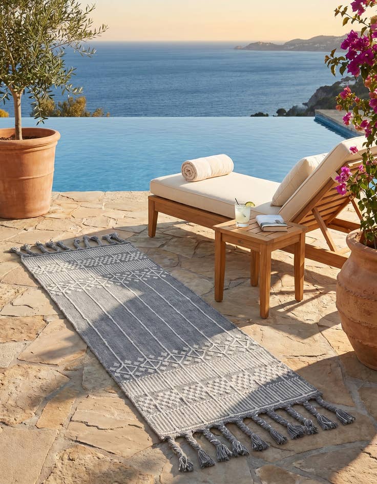 Detail image of 2' 2 x 5' 1 Easy-Clean Eco Bohemian Indoor / Outdoor Runner Rug