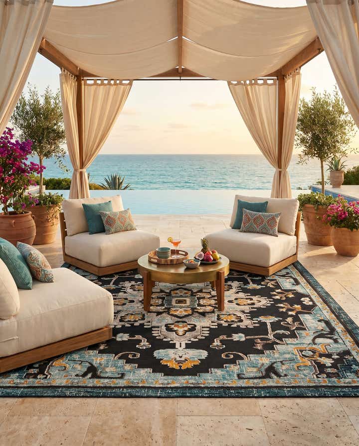 10' x 10' Easy-Clean Casablanca Indoor / Outdoor Square Rug