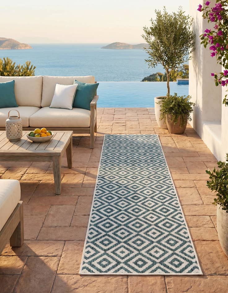 Detail image of 2' x 6' Easy-Clean Jill Zarin Costa Rica Indoor / Outdoor Runner Rug