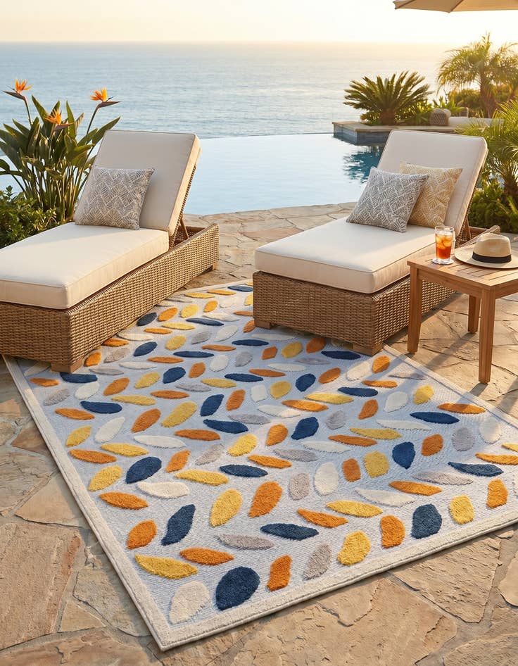Detail image of 5' 3 x 8' Easy-Clean Aruba Indoor / Outdoor Rug