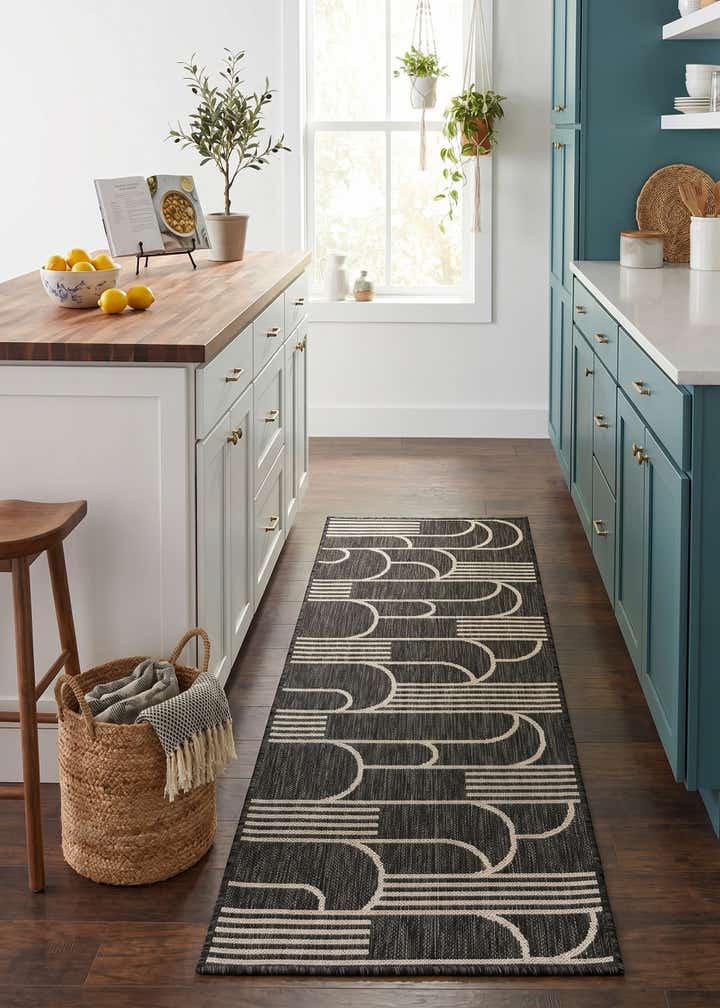 2' x 5' 3 Easy-Clean Modern Indoor / Outdoor Runner Rug