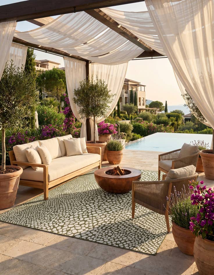 Detail image of 7' 10 x 10' Easy-Clean Jill Zarin Cape Town Indoor / Outdoor Rug