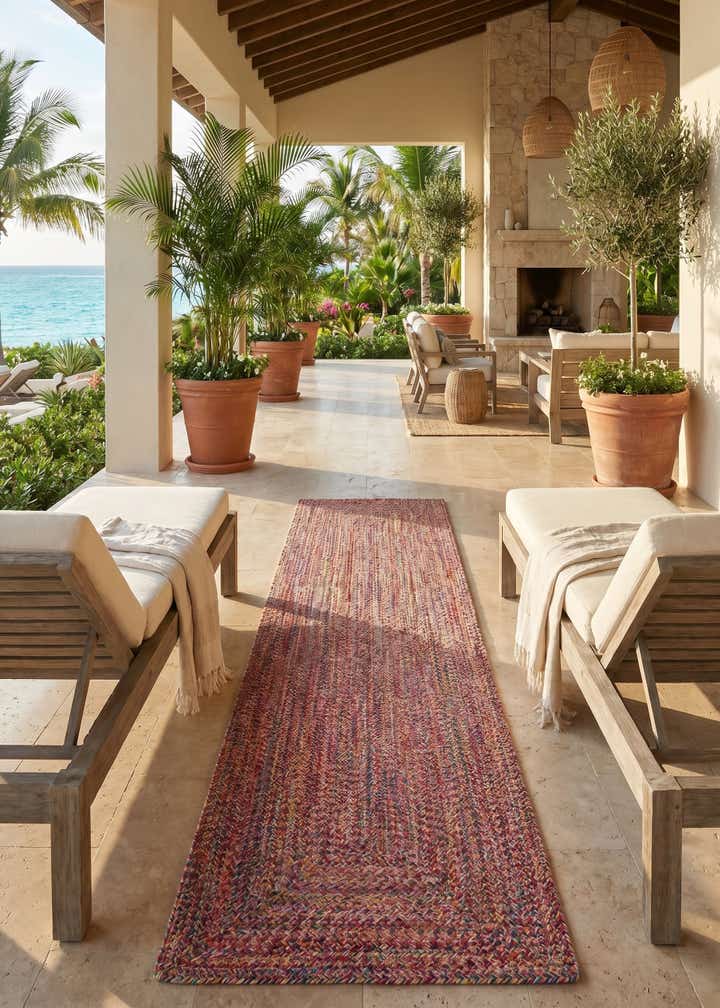 2' 7 x 10' Easy-Clean Eco Verse Washable Indoor / Outdoor Runner Rug