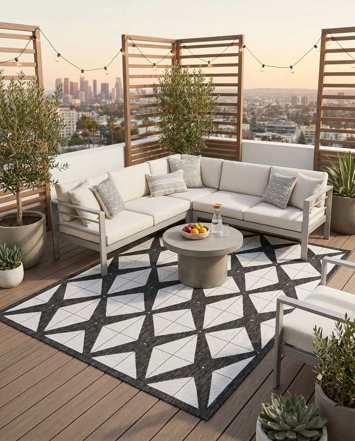 7' x 10' Easy-Clean Modern Indoor / Outdoor Rug