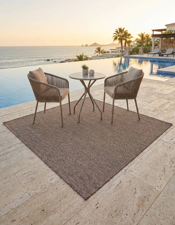 Detail image of 6' x 6' Easy-Clean Solid Indoor / Outdoor Square Rug