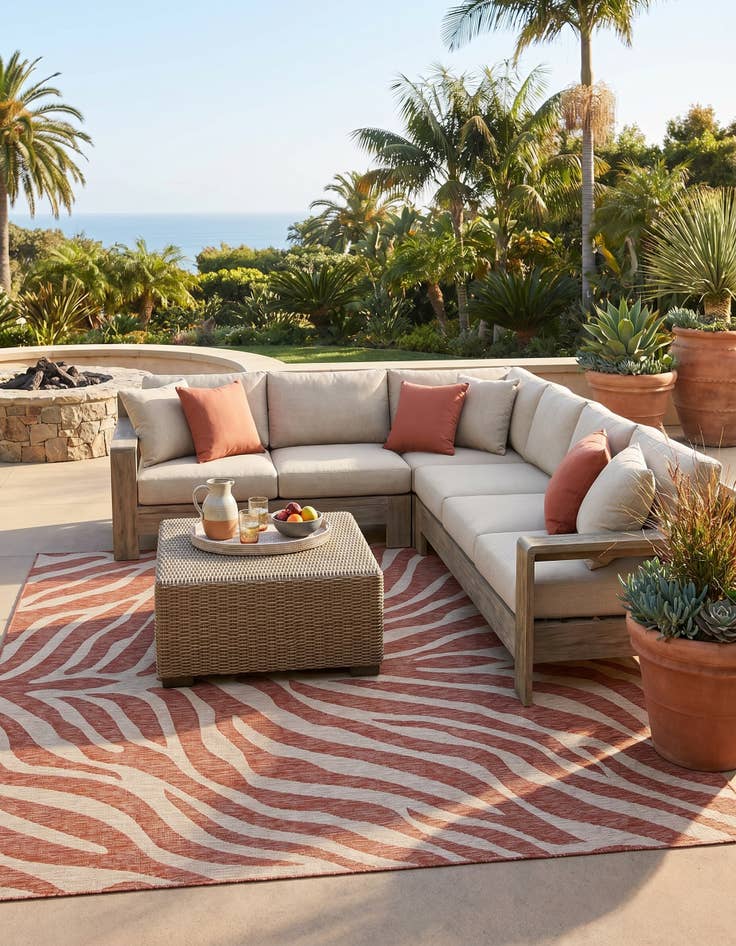 Detail image of 10' x 10' Easy-Clean Safari Indoor / Outdoor Square Rug