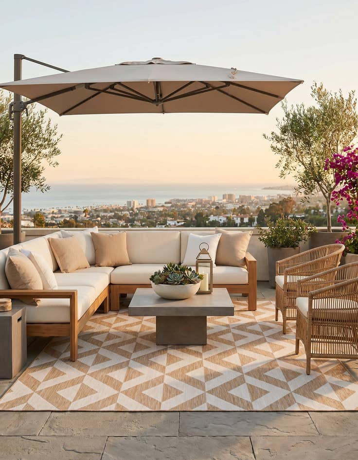 Detail image of 7' 10 x 10' Easy-Clean Jill Zarin Napa Indoor / Outdoor Rug