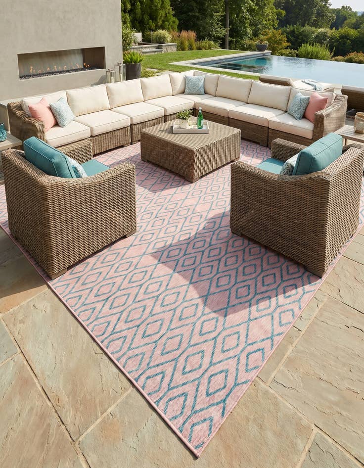 Detail image of 13' x 13' Easy-Clean Jill Zarin Turks and Caicos Indoor / Outdoor Square Rug