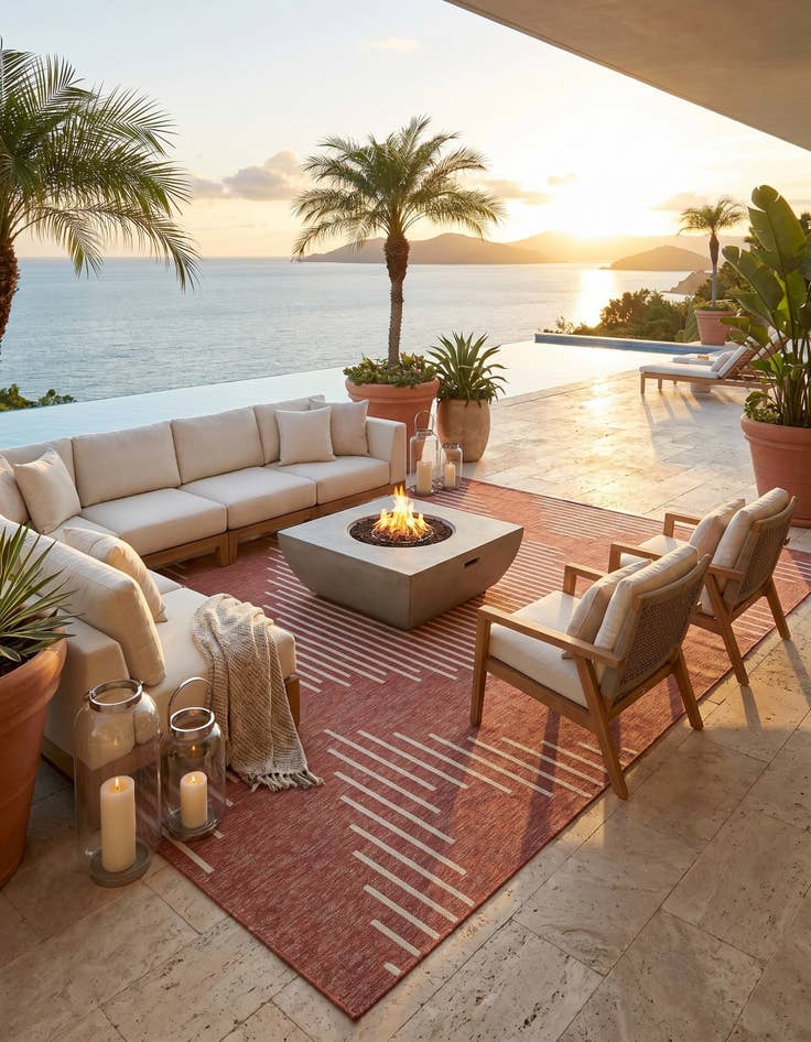 Detail image of 10' x 13' Easy-Clean Modern Indoor / Outdoor Rug