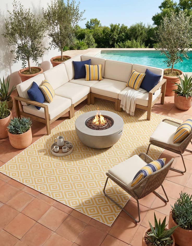 Detail image of 5' 3 x 8' Easy-Clean Jill Zarin Costa Rica Indoor / Outdoor Rug