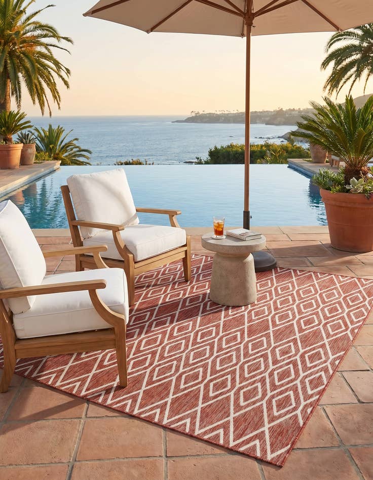 Detail image of 7' 10 x 7' 10 Easy-Clean Jill Zarin Turks and Caicos Indoor / Outdoor Square Rug