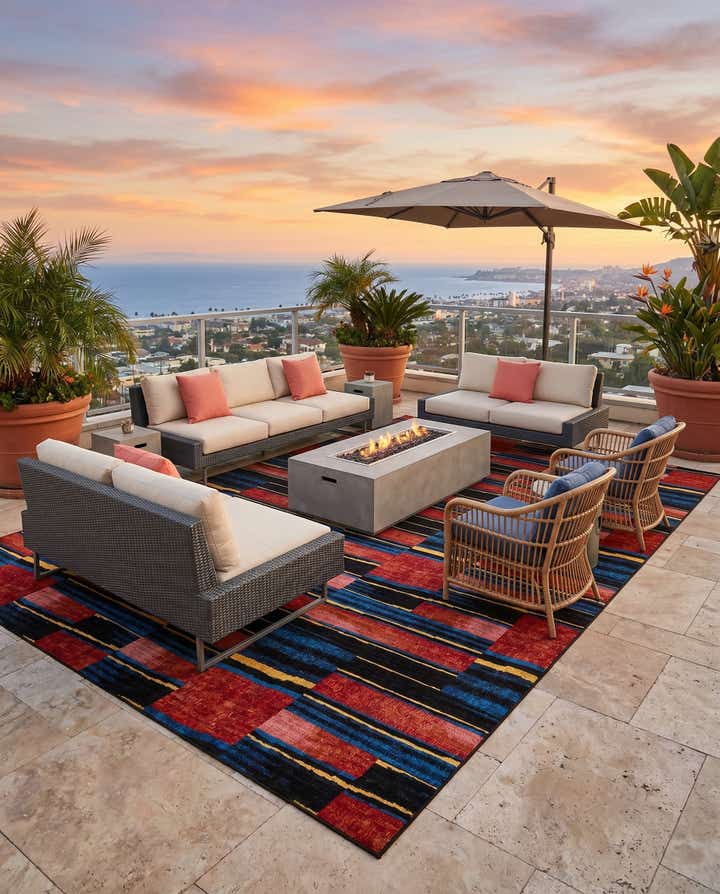 10' x 14' Easy-Clean Modern Indoor / Outdoor Rug