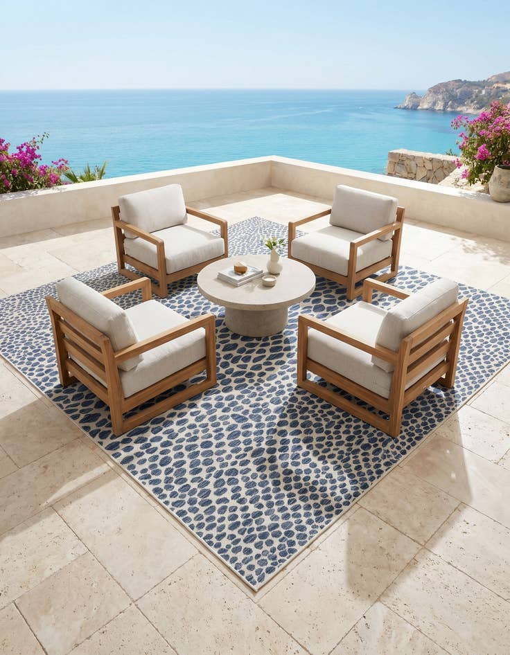Detail image of 7' 10 x 7' 10 Easy-Clean Jill Zarin Cape Town Indoor / Outdoor Square Rug