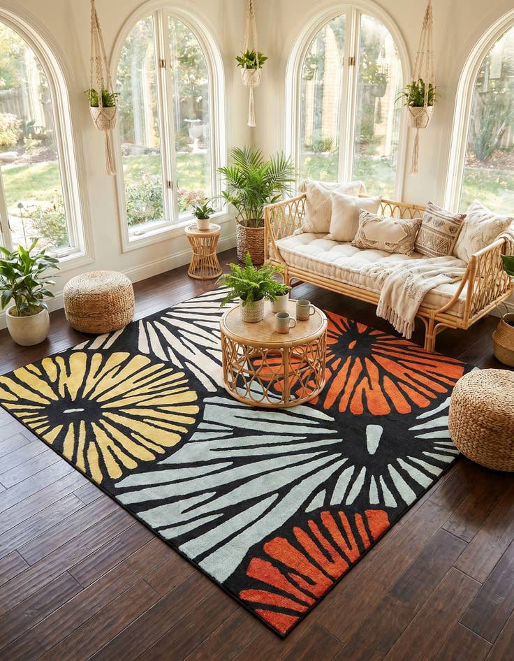 Detail image of 10' x 10' Easy-Clean Casablanca Indoor / Outdoor Square Rug