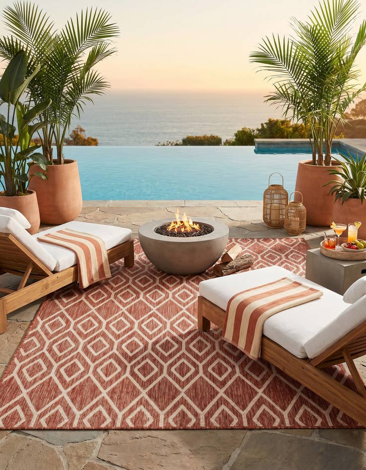 Detail image of 5' 3 x 8' Easy-Clean Jill Zarin Turks and Caicos Indoor / Outdoor Rug