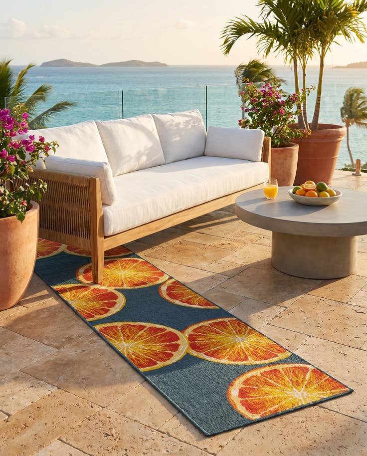 Detail image of 2' x 8' Easy-Clean Modern Indoor / Outdoor Runner Rug