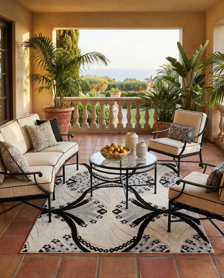 5' 3 x 7' 7 Easy-Clean Indoor / Outdoor Rug