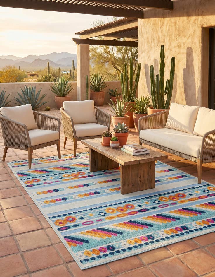 Detail image of 6' x 9' Easy-Clean Aruba Indoor / Outdoor Rug