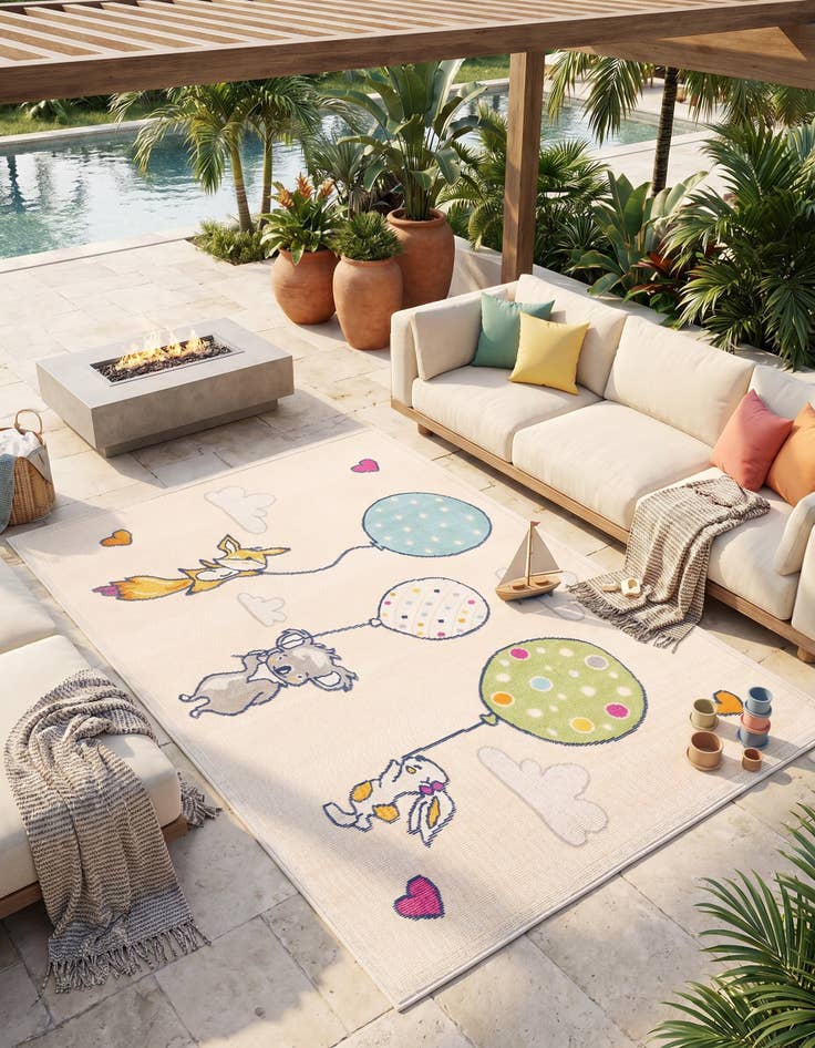 Detail image of 5' 3 x 7' 7 Easy-Clean Indoor / Outdoor Rug