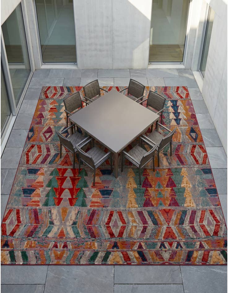 Detail image of 12' x 12' Easy-Clean Modern Indoor / Outdoor Square Rug