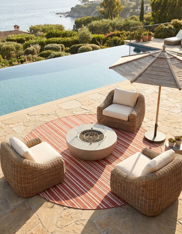 Detail image of 10' 8 x 10' 8 Easy-Clean Jill Zarin Anguilla Indoor / Outdoor Round Rug