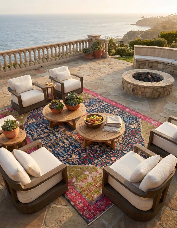 Detail image of 10' x 14' Easy-Clean Traditional Indoor / Outdoor Rug