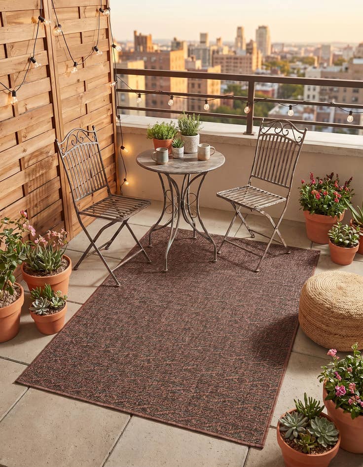 Detail image of 3' 3 x 5' Easy-Clean Modern Indoor / Outdoor Rug