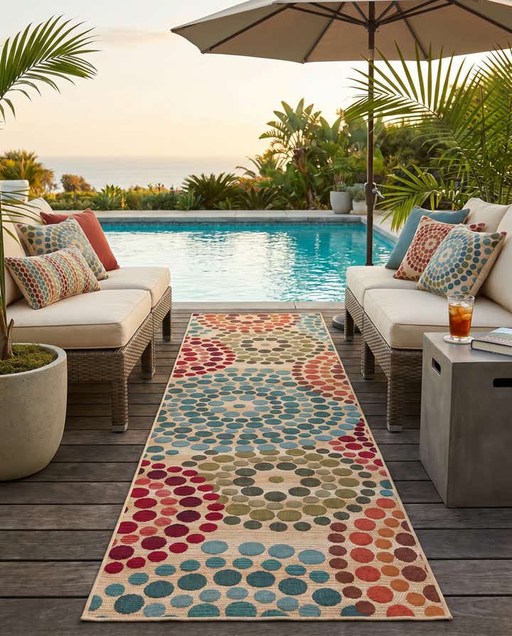 2' x 8' Easy-Clean Modern Indoor / Outdoor Runner Rug