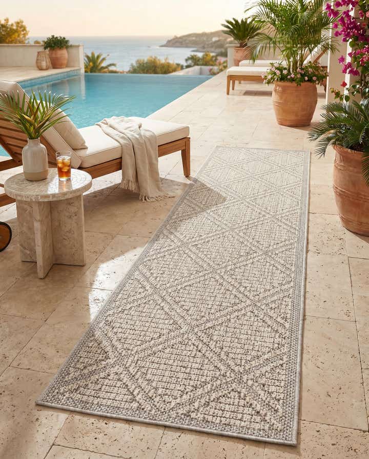 2' x 6' 1 Easy-Clean Trellis Indoor / Outdoor Runner Rug