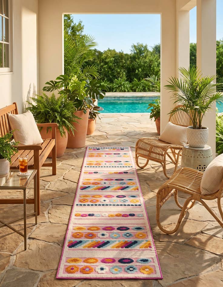 Detail image of 2' x 10' Easy-Clean Aruba Indoor / Outdoor Runner Rug