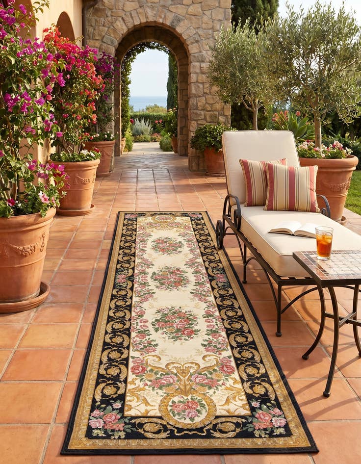 Detail image of 2' 7 x 10' Easy-Clean Traditional Indoor / Outdoor Runner Rug