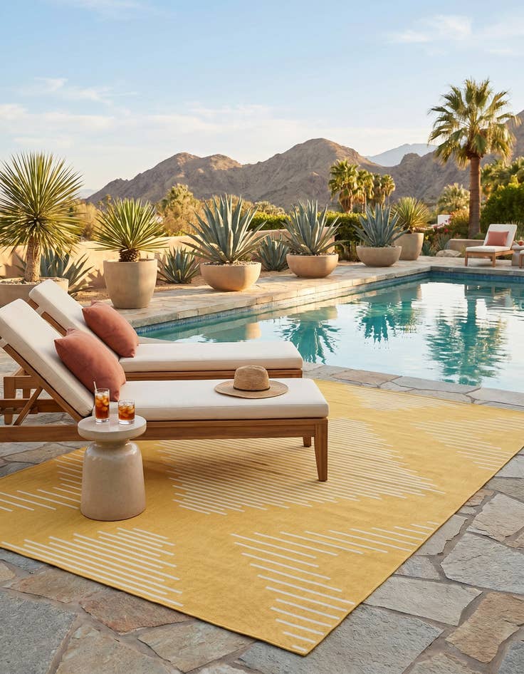 Detail image of 7' x 10' Easy-Clean Modern Indoor / Outdoor Rug