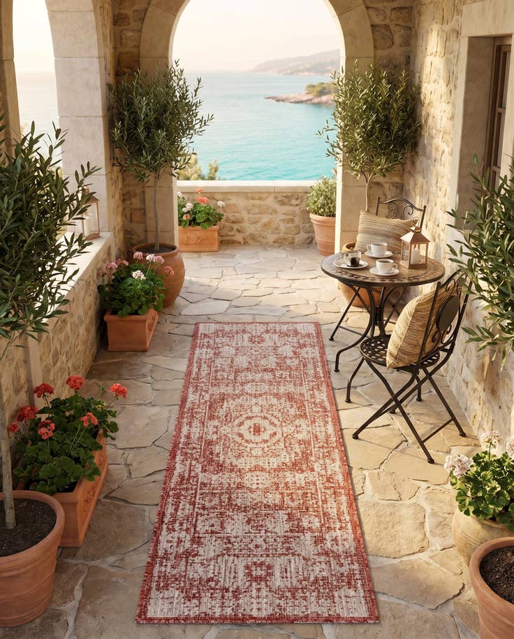 Detailansicht von 60cm x 185cm Leicht zu reinigen Traditional Innen- / Aussenbereich Läufer Teppich