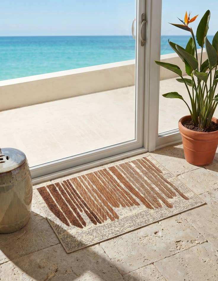 Detail image of 2' x 3' Easy-Clean Modern Indoor / Outdoor Rug