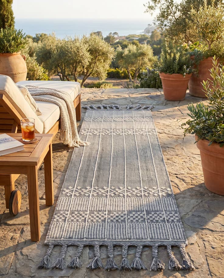 Detail image of 2' 2 x 6' 7 Easy-Clean Eco Bohemian Indoor / Outdoor Runner Rug