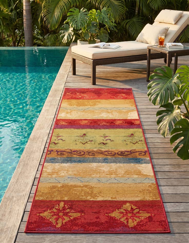 Detail image of 2' x 6' Easy-Clean Modern Indoor / Outdoor Runner Rug