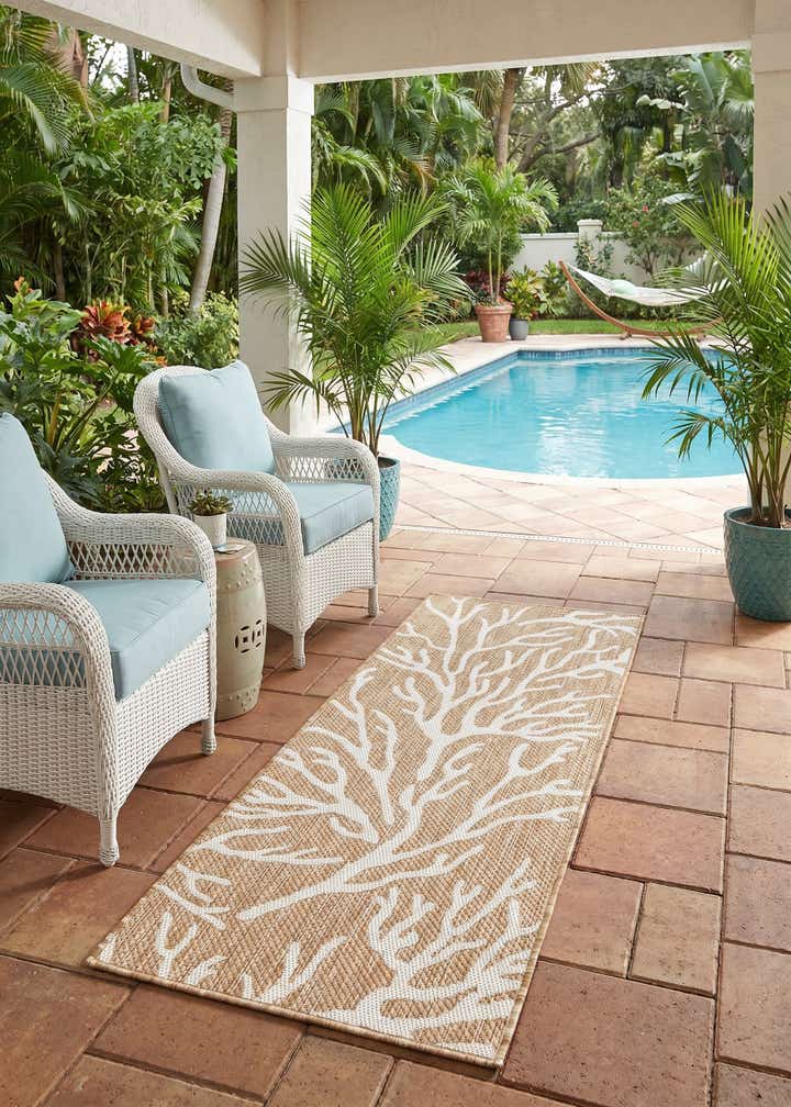 2' x 5' 3 Easy-Clean Coastal Indoor / Outdoor Runner Rug