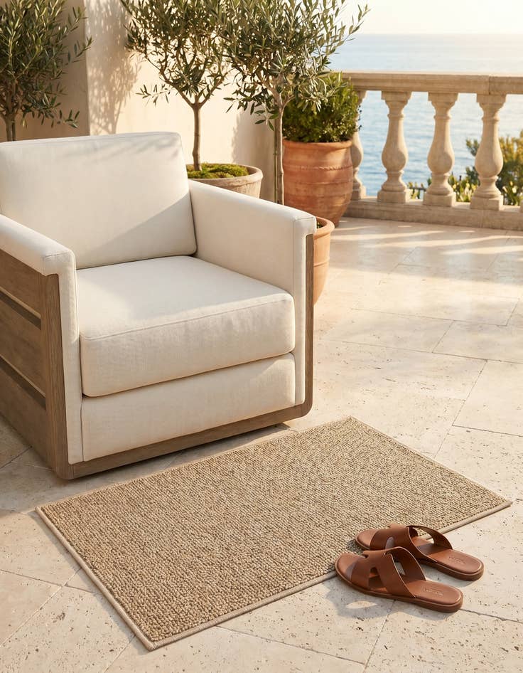 Detail image of 2' x 3' 1 Easy-Clean Solid Indoor / Outdoor Rug