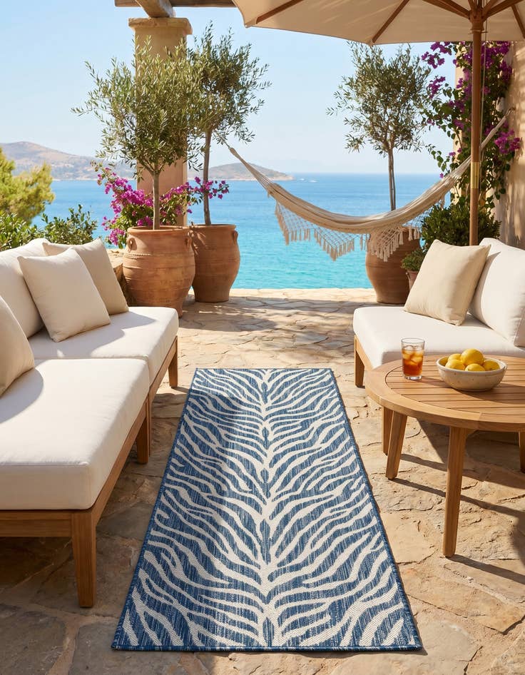 Detail image of 2' x 6' Easy-Clean Safari Indoor / Outdoor Runner Rug