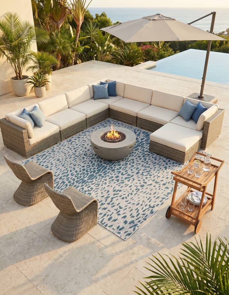 Detail image of 10' x 10' Easy-Clean Safari Indoor / Outdoor Square Rug