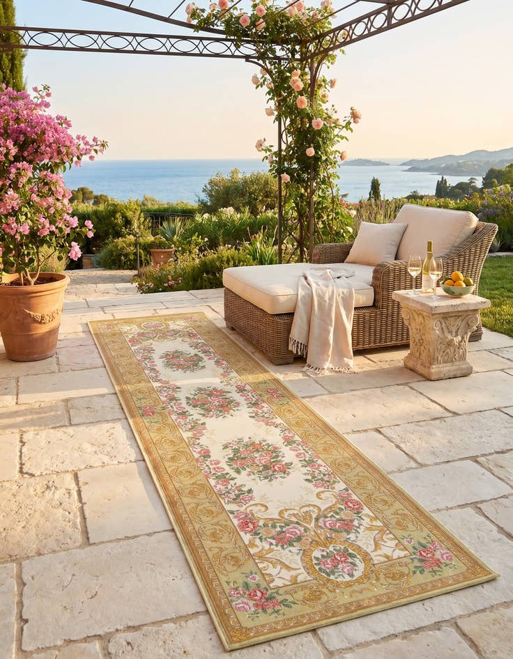 Detail image of 2' 7 x 10' Easy-Clean Traditional Indoor / Outdoor Runner Rug