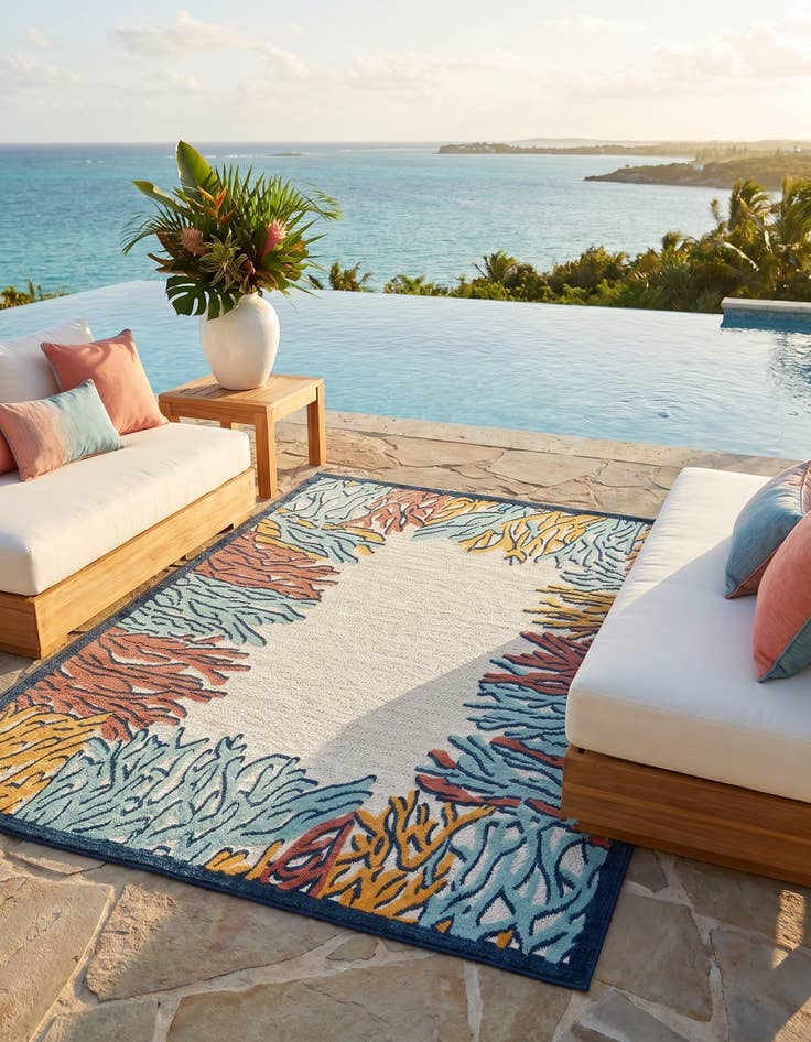 Detail image of 7' x 10' Easy-Clean Belize Indoor / Outdoor Rug