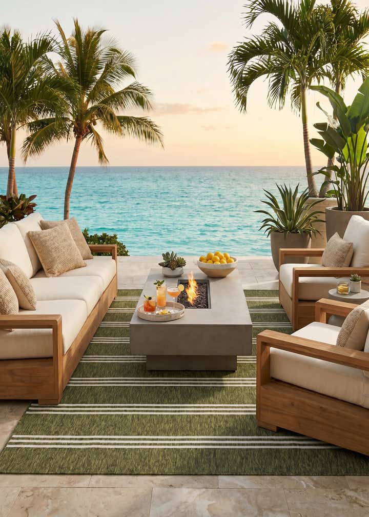 7' 10 x 10' Easy-Clean Jill Zarin Anguilla Indoor / Outdoor Rug
