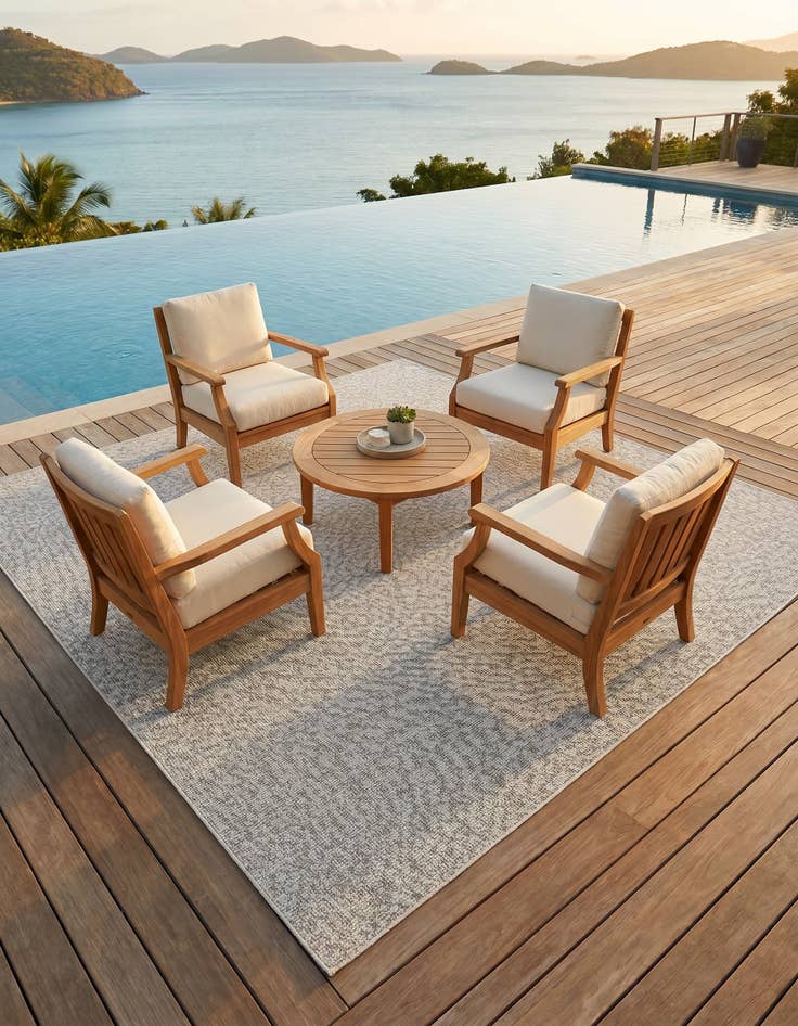 Detail image of 7' 10 x 7' 10 Easy-Clean Safari Indoor / Outdoor Square Rug