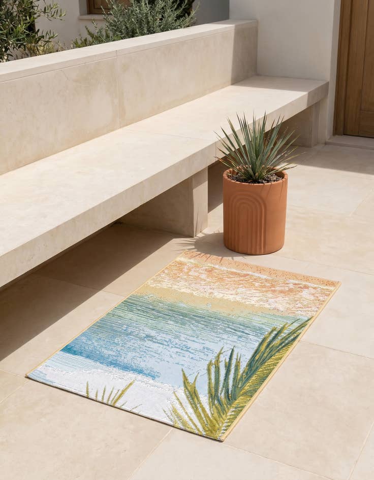 Detail image of 2' x 3' Easy-Clean Coastal Indoor / Outdoor Rug